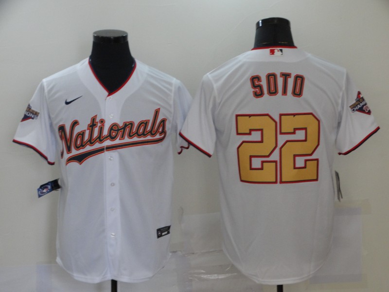 Wholesale Men Washington Nationals #22 Soto White 2020 Game MLB Jerseys->customized soccer jersey->Custom Jersey